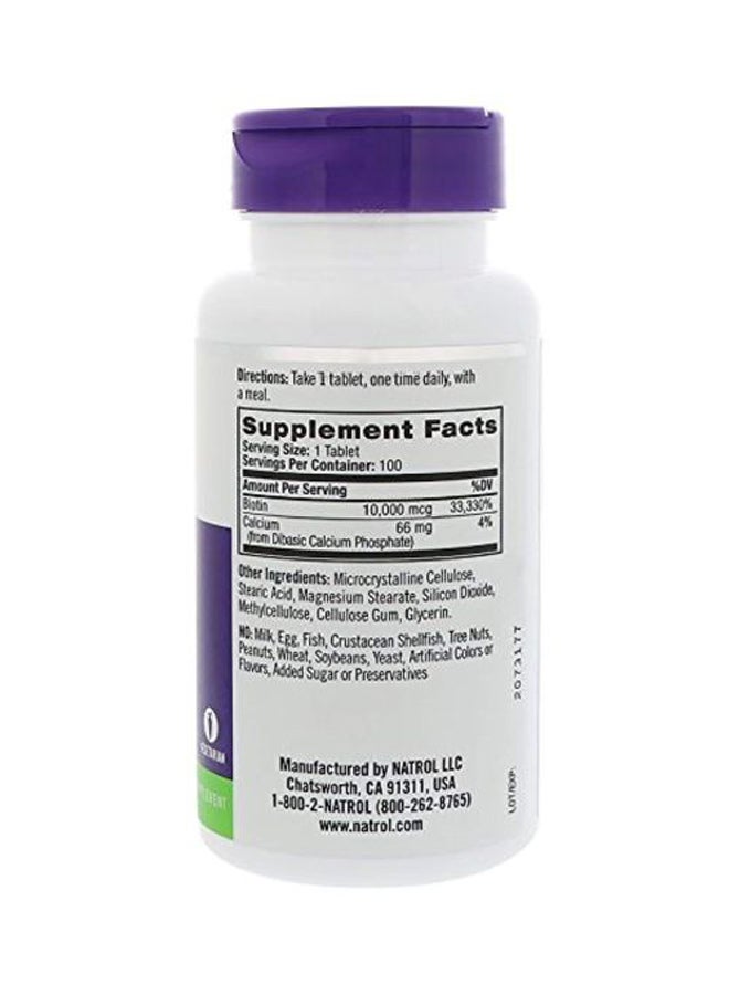 Natrol Biotin Beauty 100 Tablets - Image 2